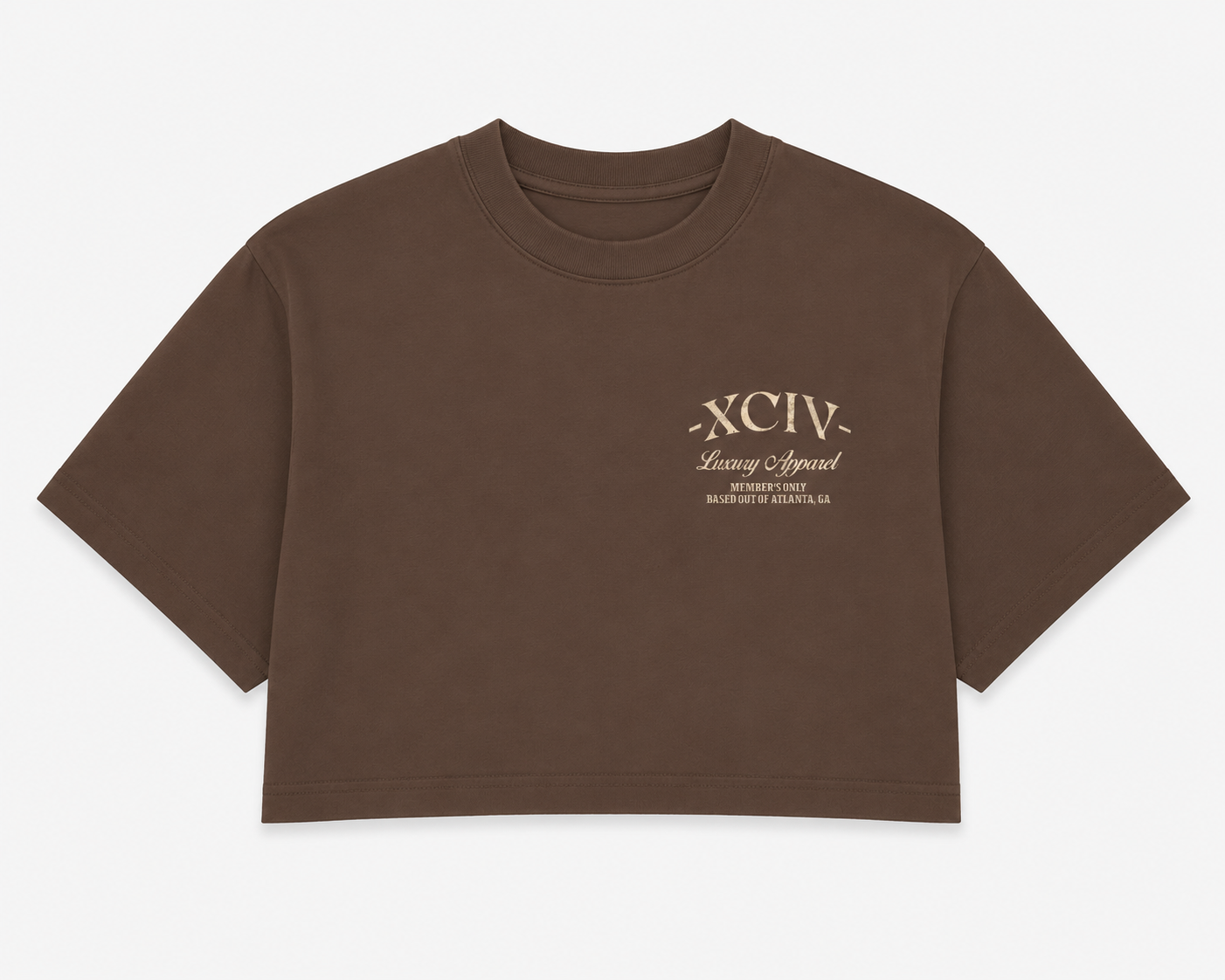 XCIV Mocha LUX WOMEN'S CROP TEE